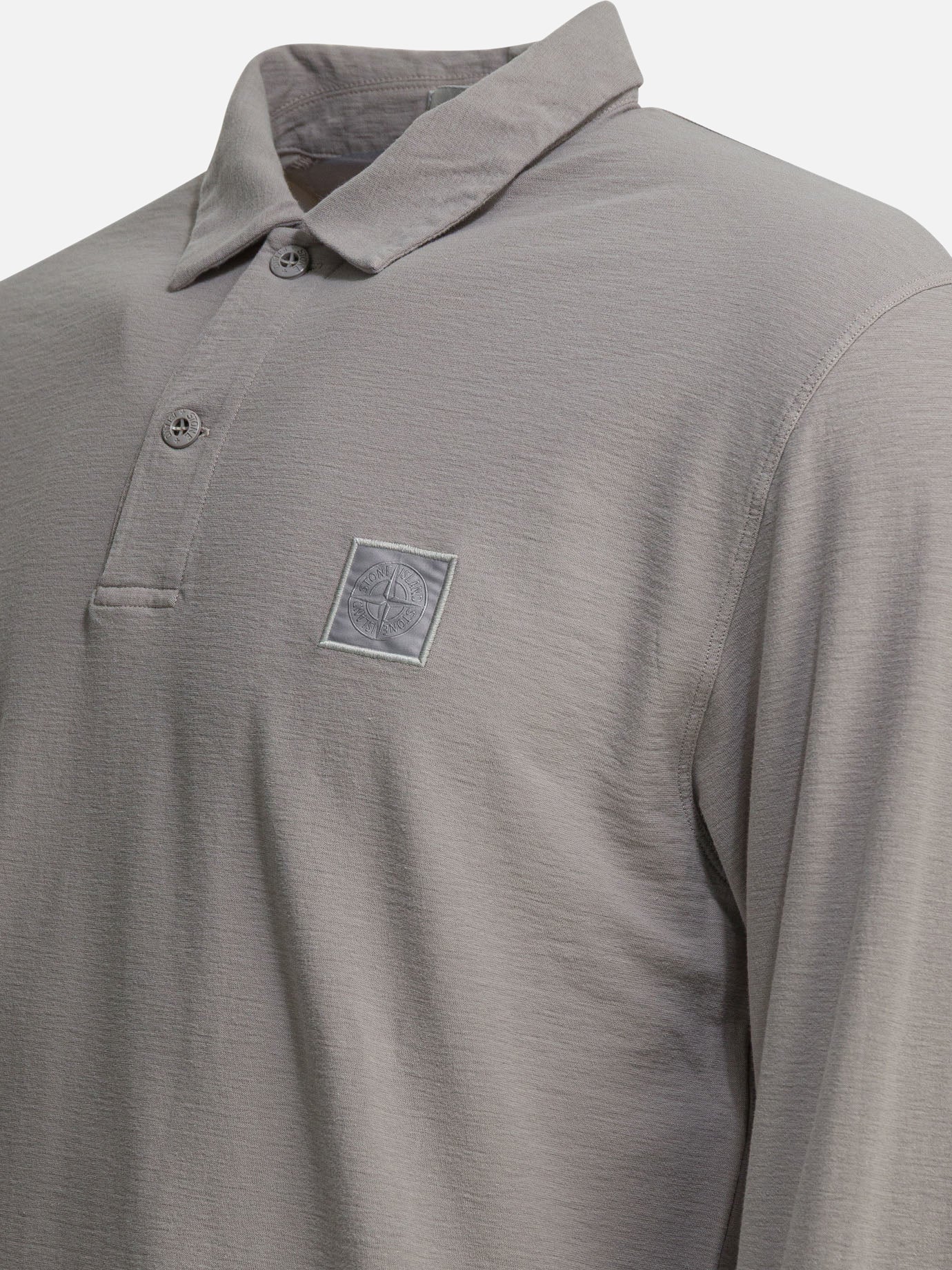 Polo shirts with buttons Logo  Grey - Stone Island Men | PDP | VIETTI Online Store | thumbnail_4