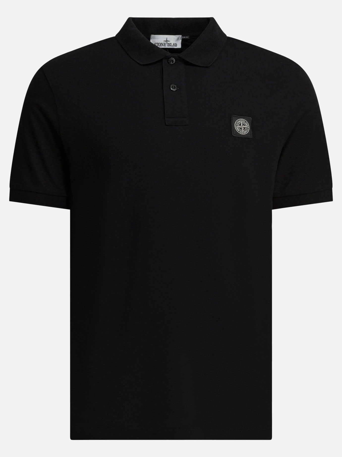 Polo shirts with buttons Logo  Black - Stone Island Men | PDP | VIETTI Online Store | thumbnail