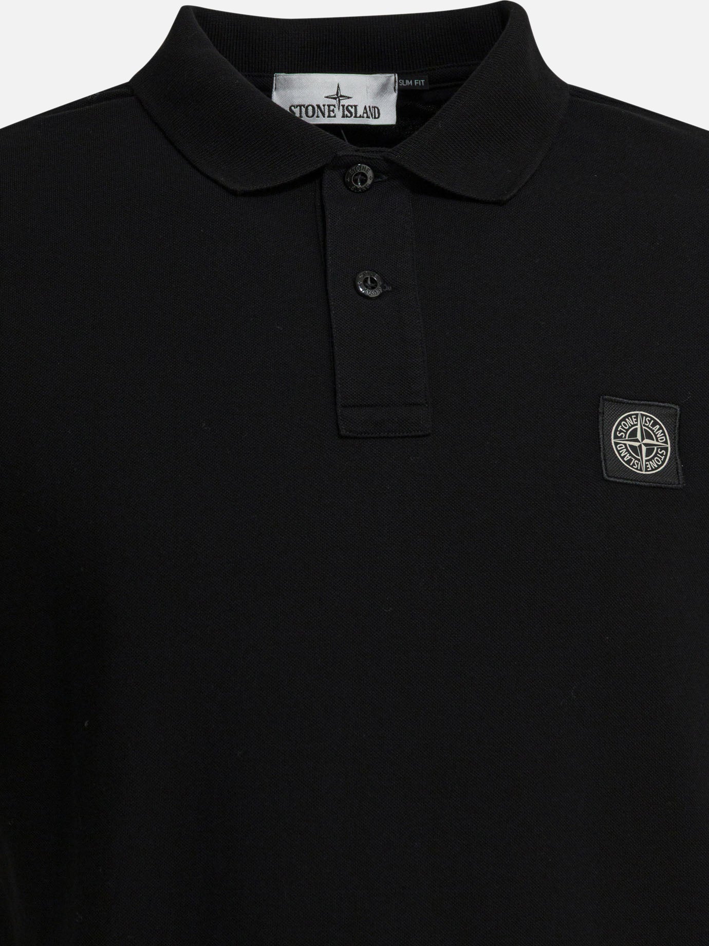 Polo shirts with buttons Logo  Black - Stone Island Men | PDP | VIETTI Online Store | thumbnail_3