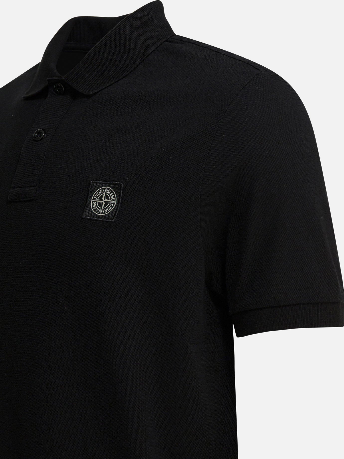 Polo shirts with buttons Logo  Black - Stone Island Men | PDP | VIETTI Online Store | thumbnail_4