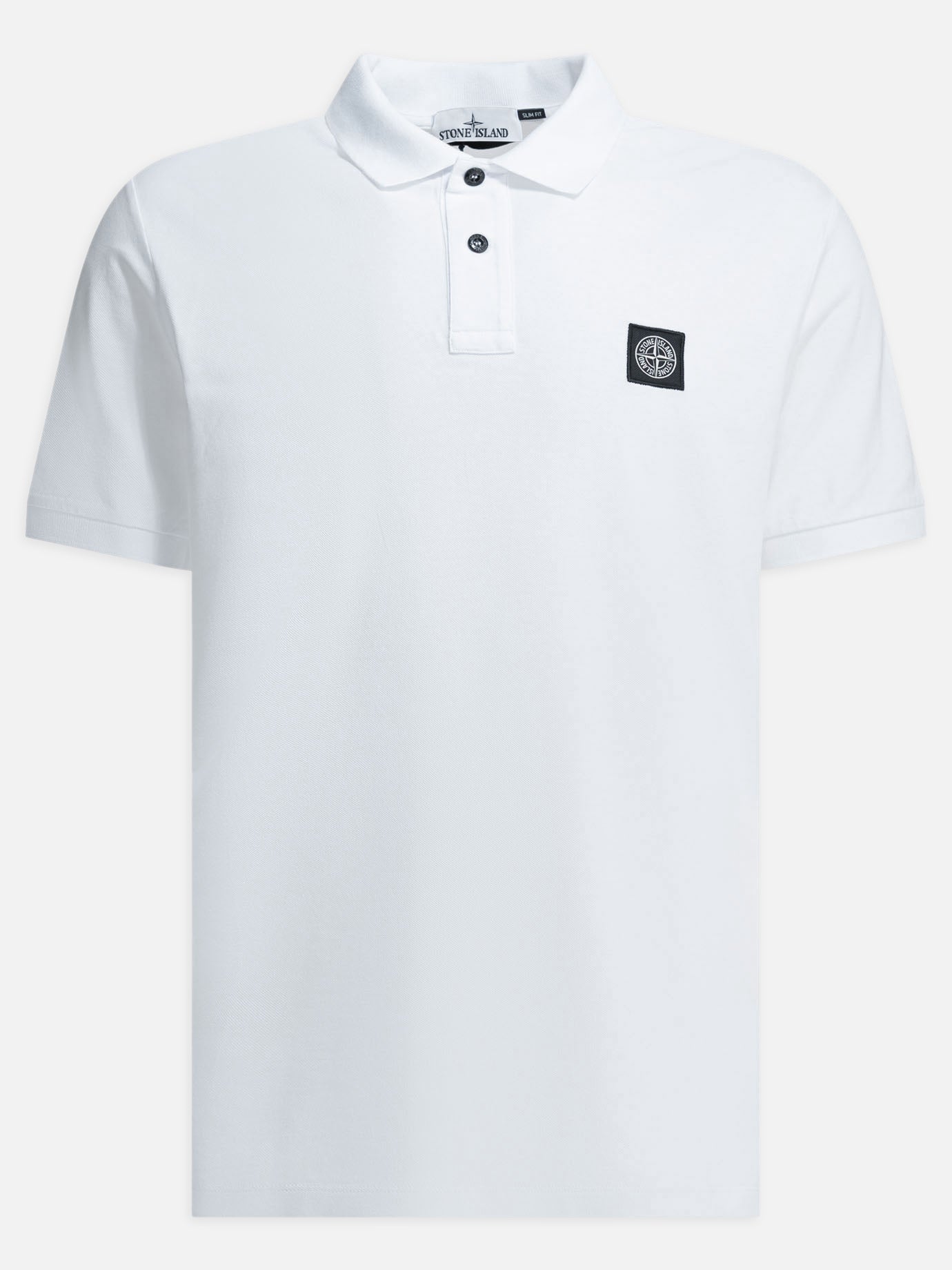 Polo shirts with buttons Logo  White - Stone Island Men | PDP | VIETTI Online Store | thumbnail