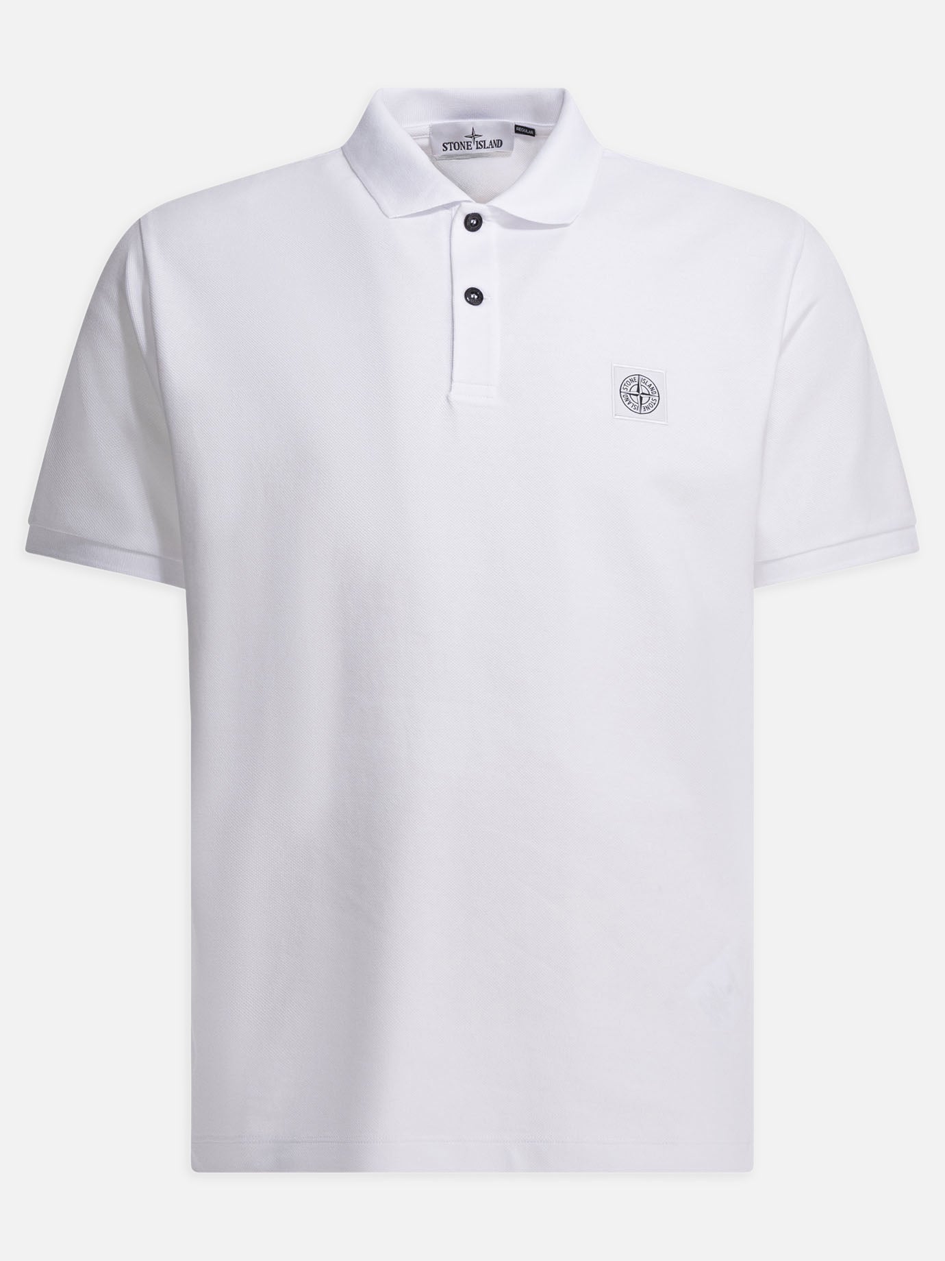 Polo con bottoni Logo  Bianco - Stone Island Uomo | PDP | VIETTI Online Store | Zoom-Modal
