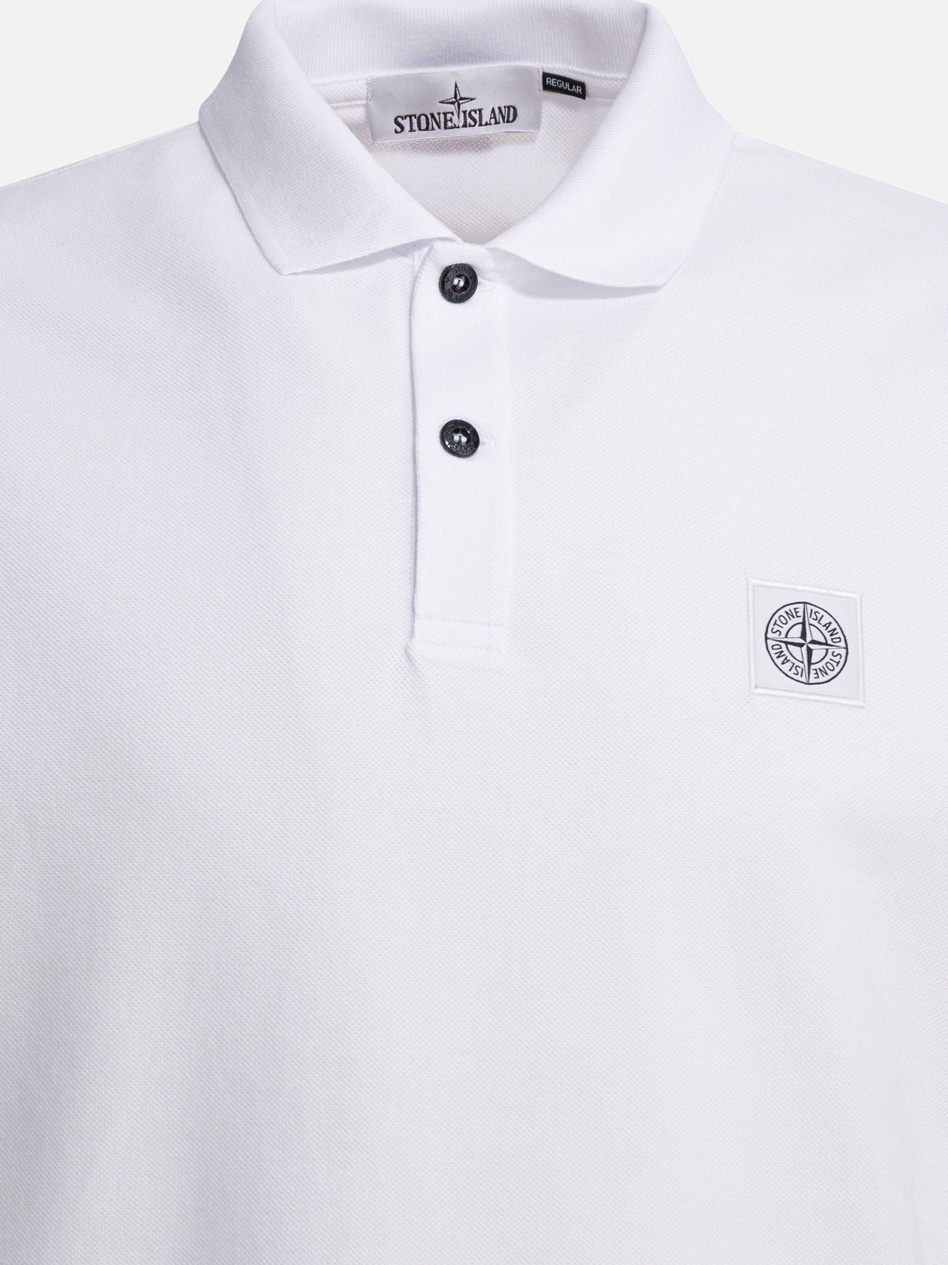 Polo con bottoni Logo  Bianco - Stone Island Uomo | PDP | VIETTI Online Store | thumbnail_3