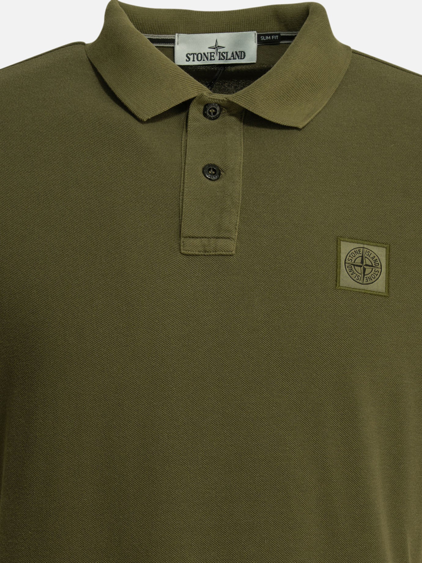 Polo shirts with buttons Logo  Green - Stone Island Men | PDP | VIETTI Online Store | thumbnail_3