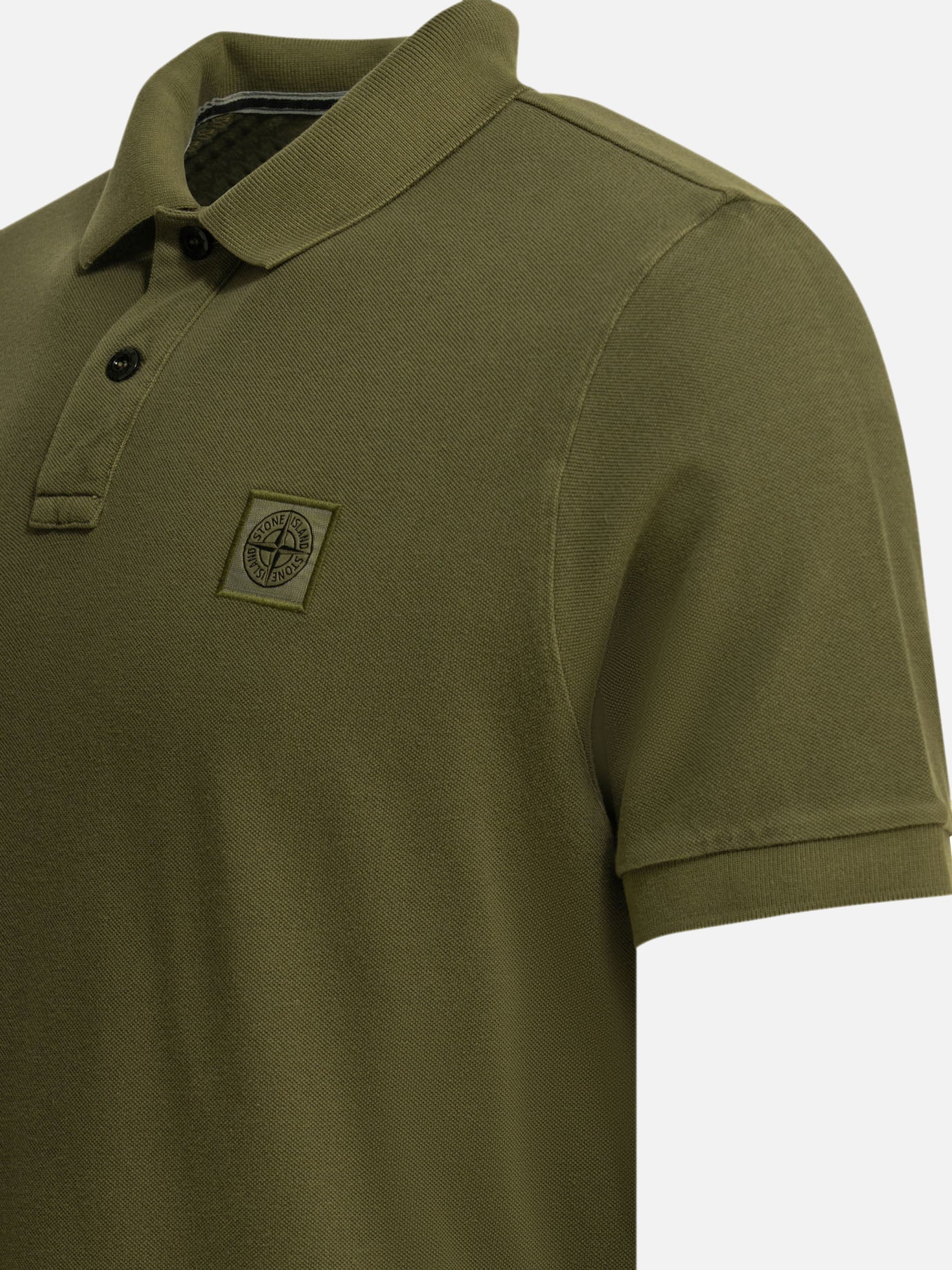 Polo shirts with buttons Logo  Green - Stone Island Men | PDP | VIETTI Online Store | thumbnail_4