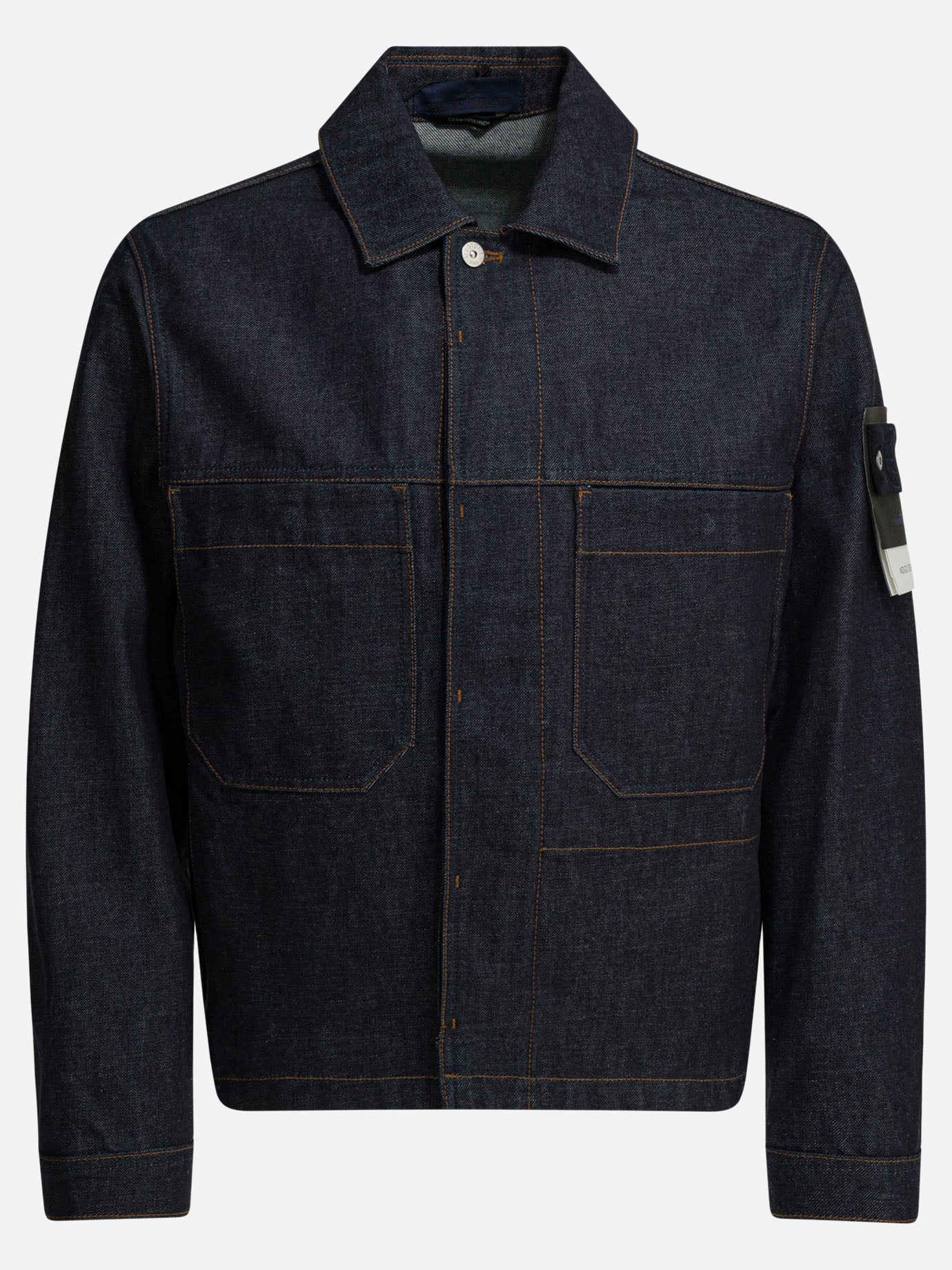Denim jackets Solid colour  Blue - Stone Island Men | PDP | VIETTI Online Store | thumbnail