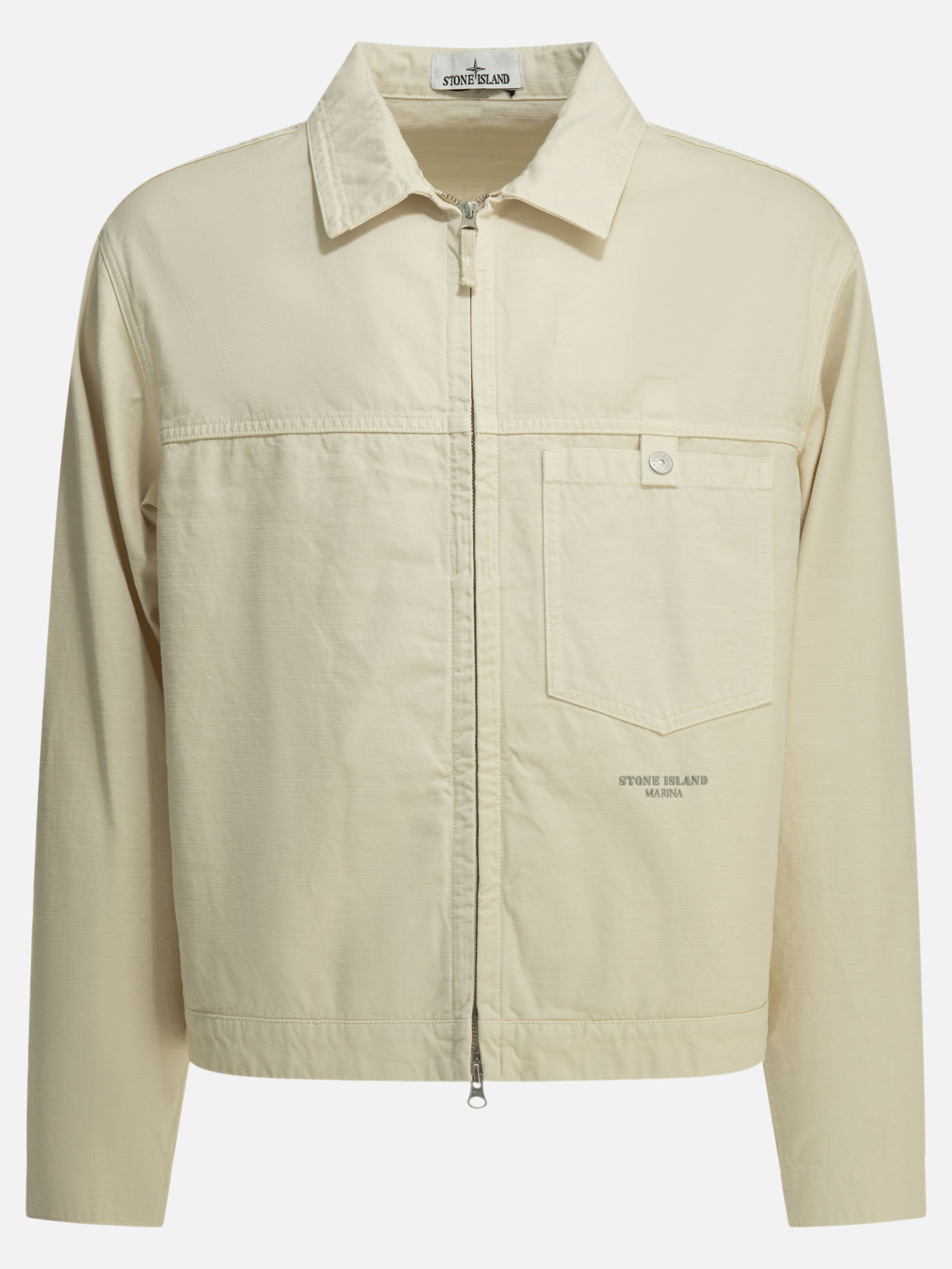 Overshirt jackets Logo  White - Stone Island Men | PDP | VIETTI Online Store | thumbnail