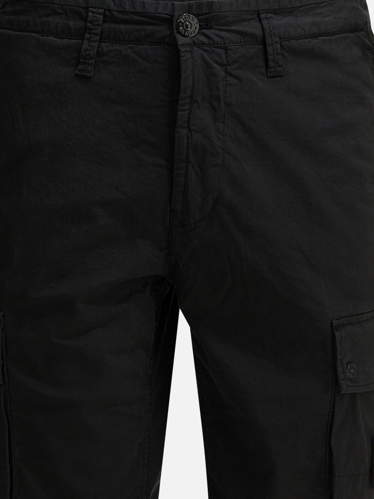 Stone Island Cargo shorts in organic cotton twill Black - VIETTI