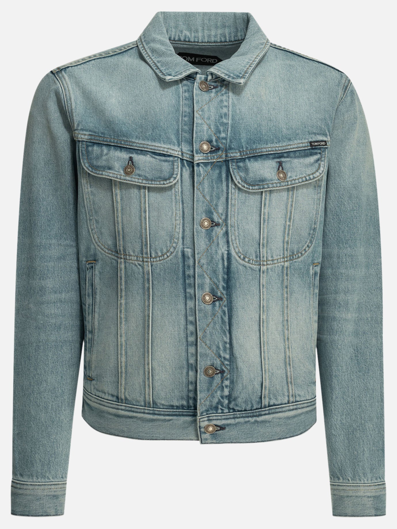 Denim jackets Solid colour  Light blue - Tom Ford Men | PDP | VIETTI Online Store | Zoom-Modal
