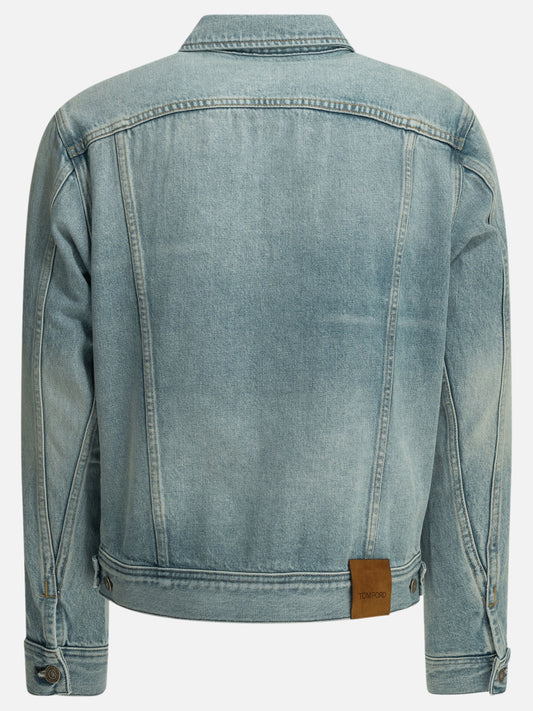 Denim jackets Solid colour  Light blue - Tom Ford Men | VIETTI Online Store | 2
