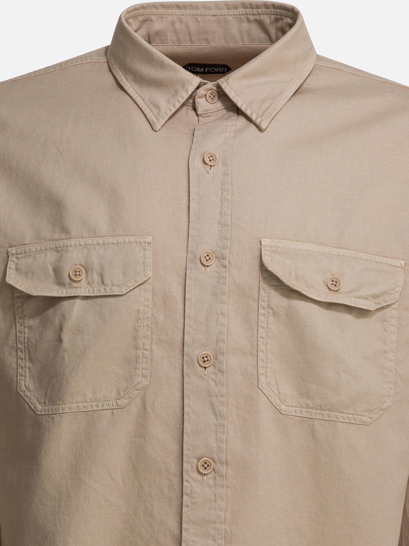Camicie casual Solid colour  Beige - Tom Ford Uomo | PDP | VIETTI Online Store | thumbnail_3