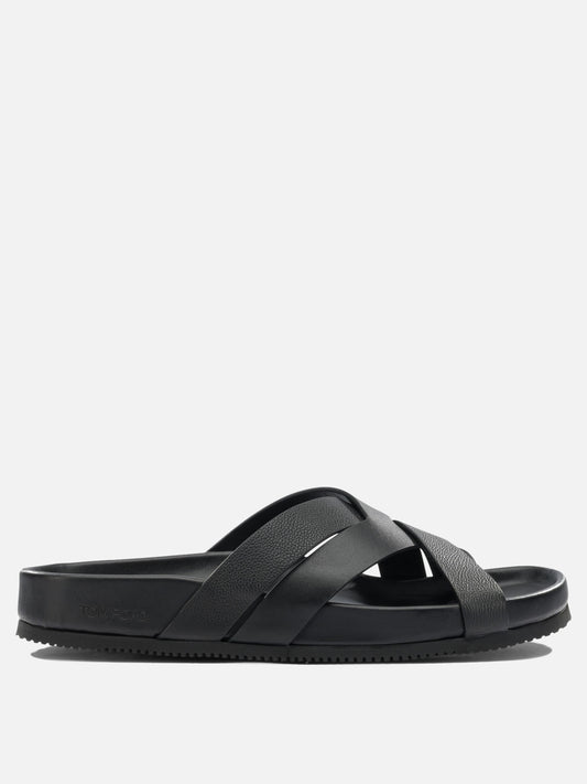 Slides 100% leather - 100% rubber  Nero - Tom Ford Uomo | PLP | VIETTI Online Store 
