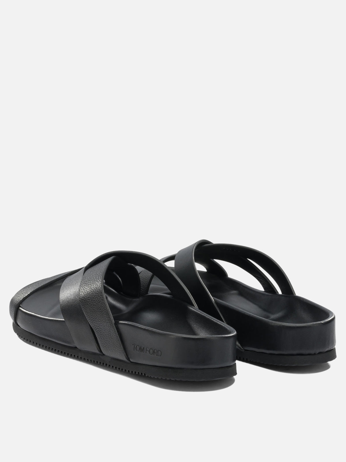 Tom Ford Braided leather slides Black