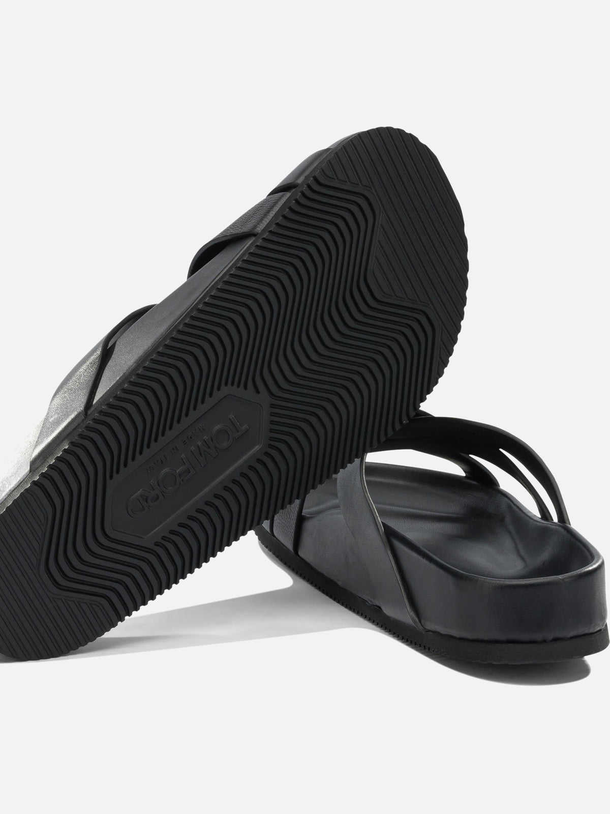Tom Ford Braided leather slides Black