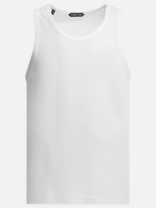 Tom Ford Cotton mesh tank top White

