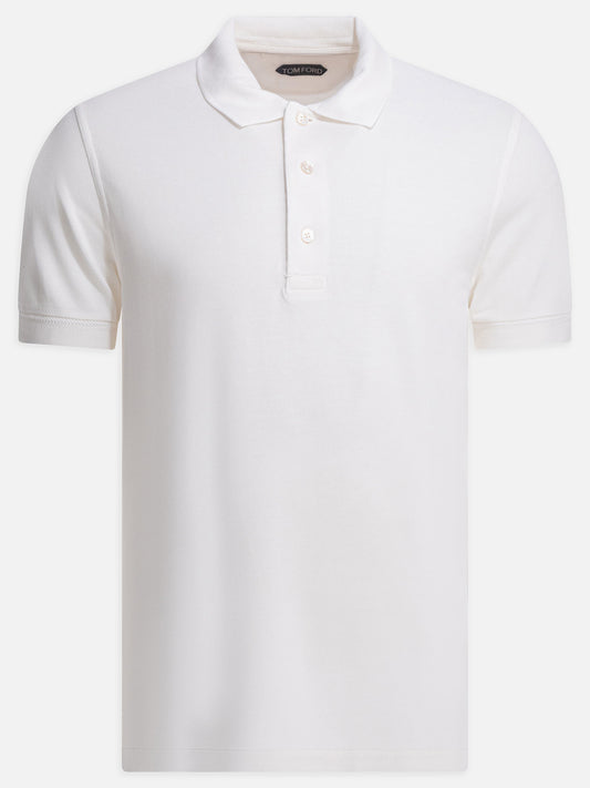 Polo con bottoni Solid colour  Bianco - Tom Ford Uomo | VIETTI Online Store 
