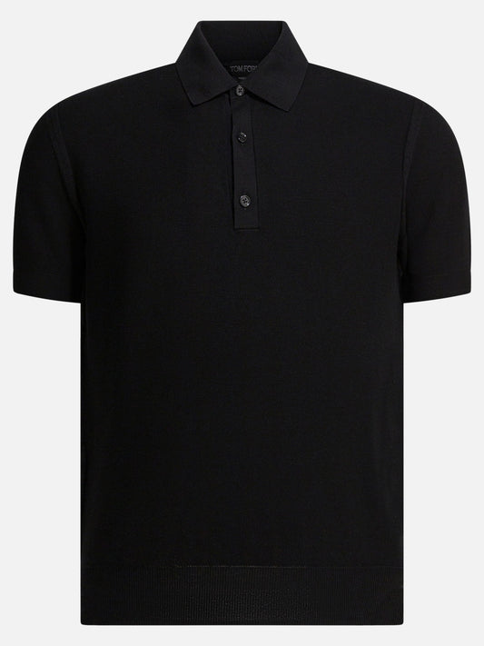 Polo con bottoni Solid colour  Nero - Tom Ford Uomo | PLP | VIETTI Online Store 
