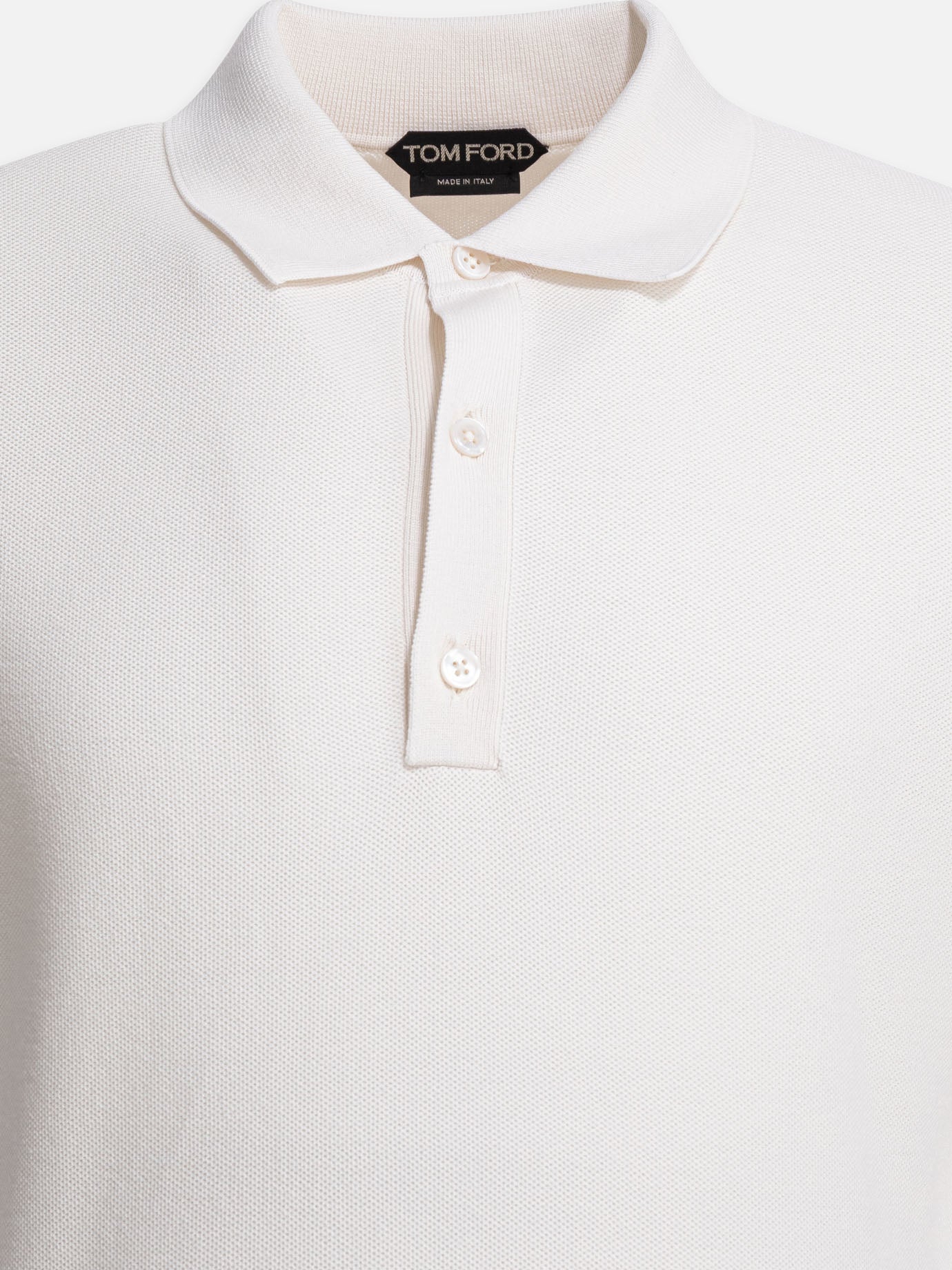 Polo con bottoni Solid colour  Bianco - Tom Ford Uomo | PDP | VIETTI Online Store | thumbnail_3