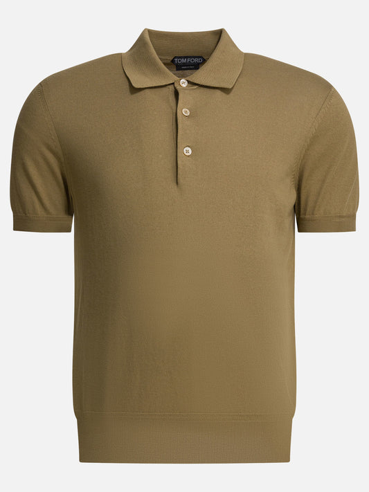 Polo con bottoni Solid colour  Beige - Tom Ford Uomo | PLP | VIETTI Online Store 
