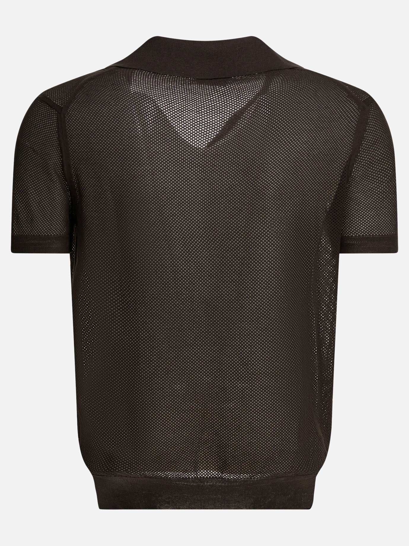 Polo senza bottoni 50% silk 50% cotton  Marrone - Tom Ford Uomo | PDP | VIETTI Online Store | Zoom-Modal_2
