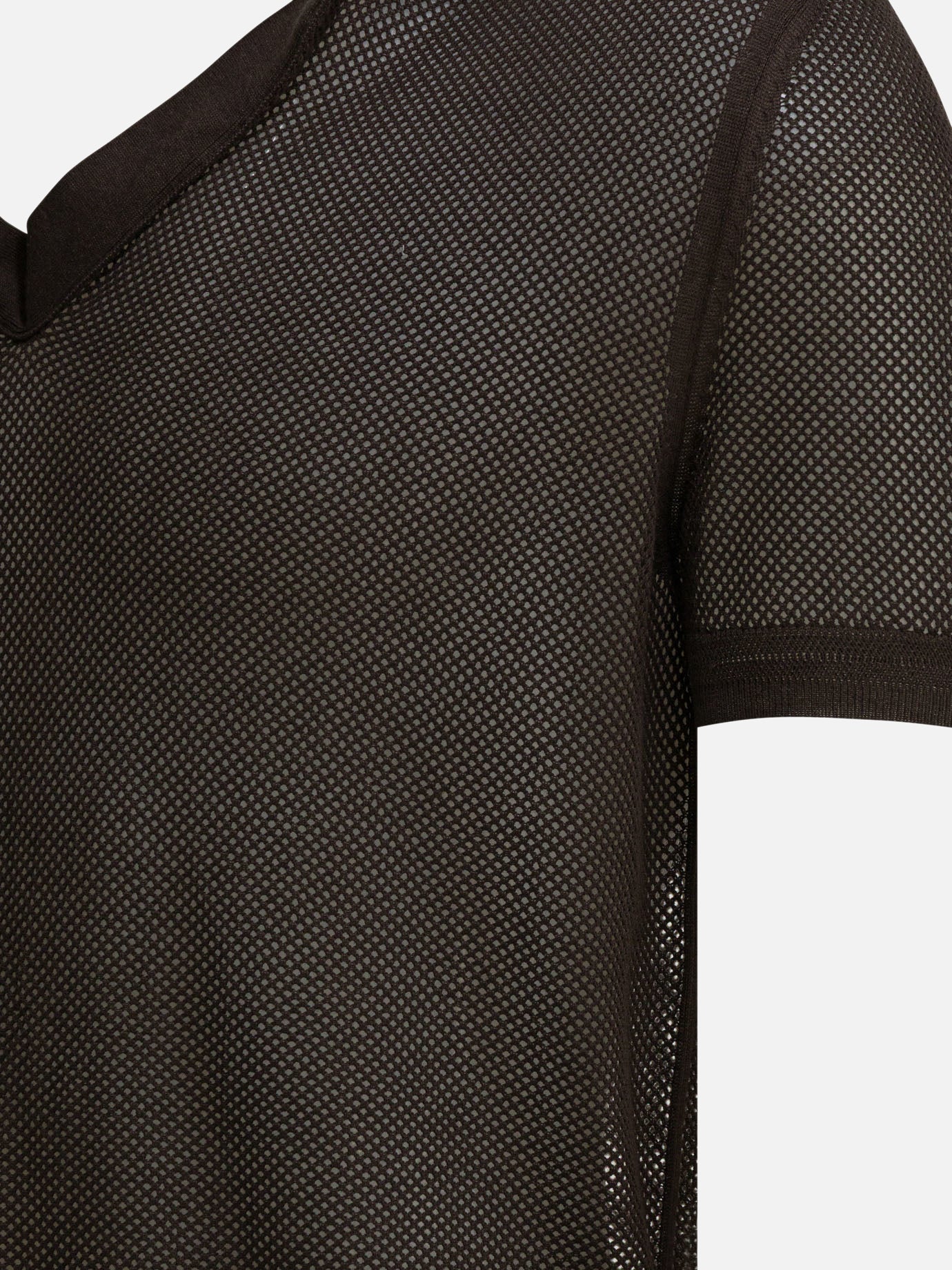 Polo senza bottoni 50% silk 50% cotton  Marrone - Tom Ford Uomo | PDP | VIETTI Online Store | Zoom-Modal_4
