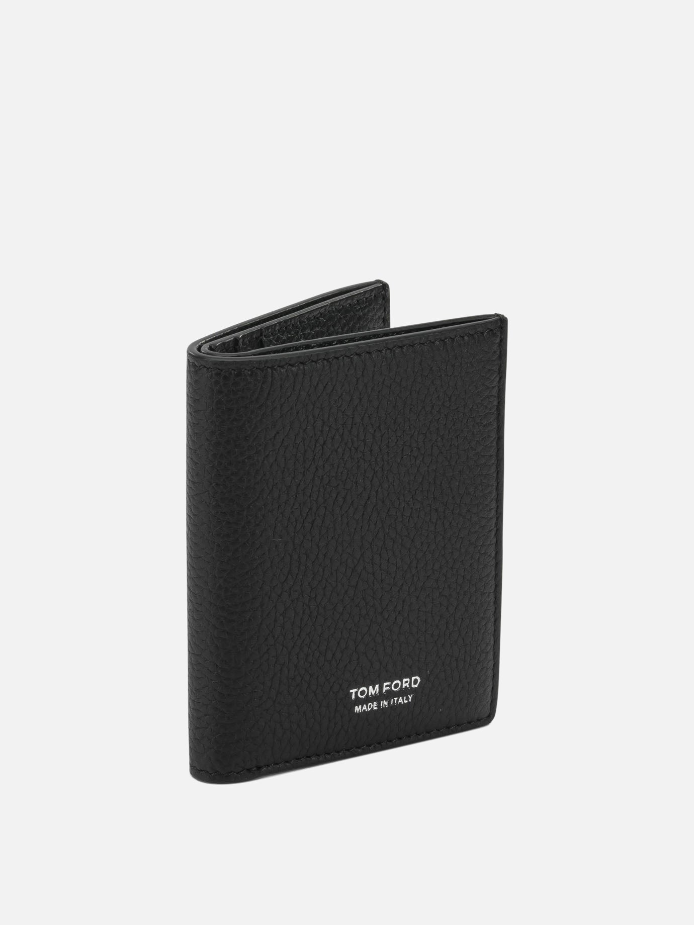 Tom Ford Grain leather folding card holder Black - Men | VIETTI