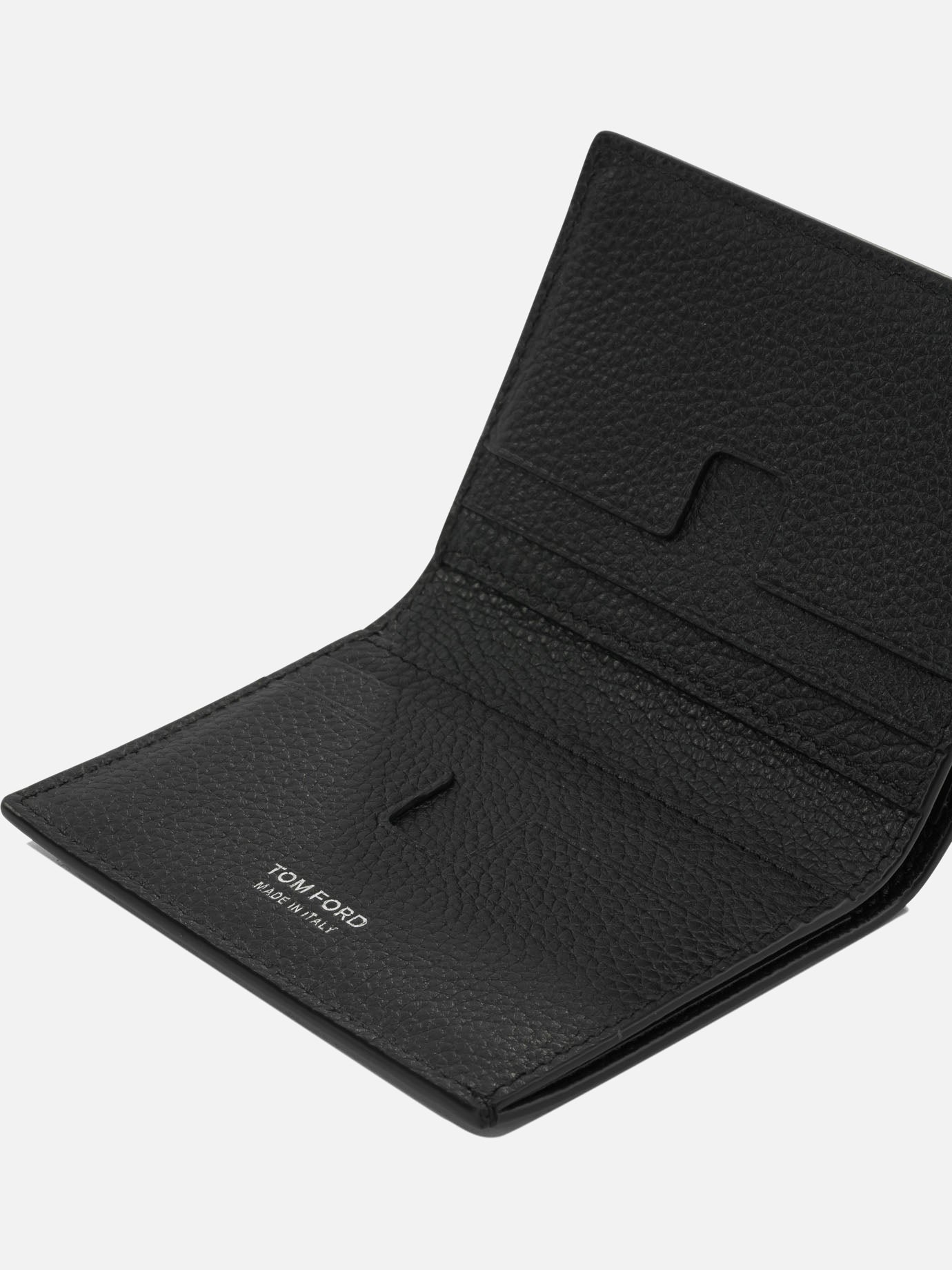 Tom Ford Grain leather folding card holder Black - Men | VIETTI