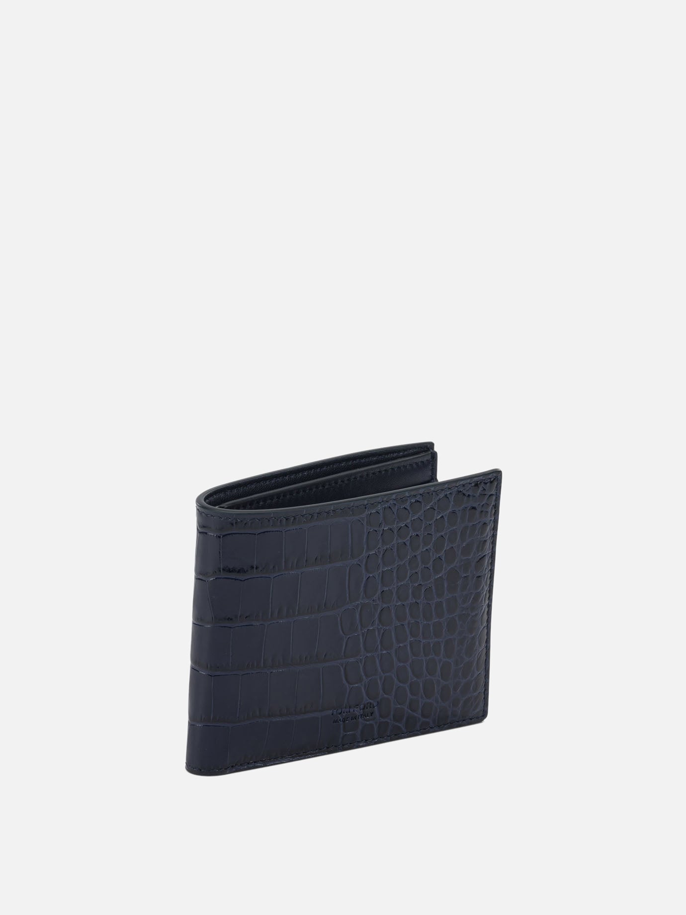 Tom Ford Crocodile print leather wallet Y0410 Blue - Men | VIETTI Shop