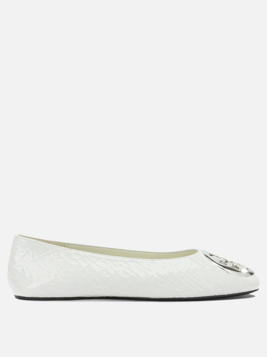 Tory Burch "Reva" Classic Ballet Flats White

