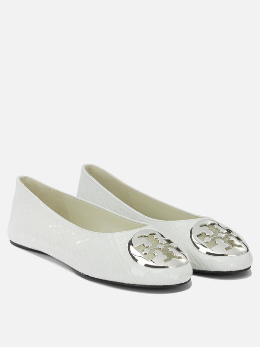 Tory Burch "Reva" Classic Ballet Flats White

