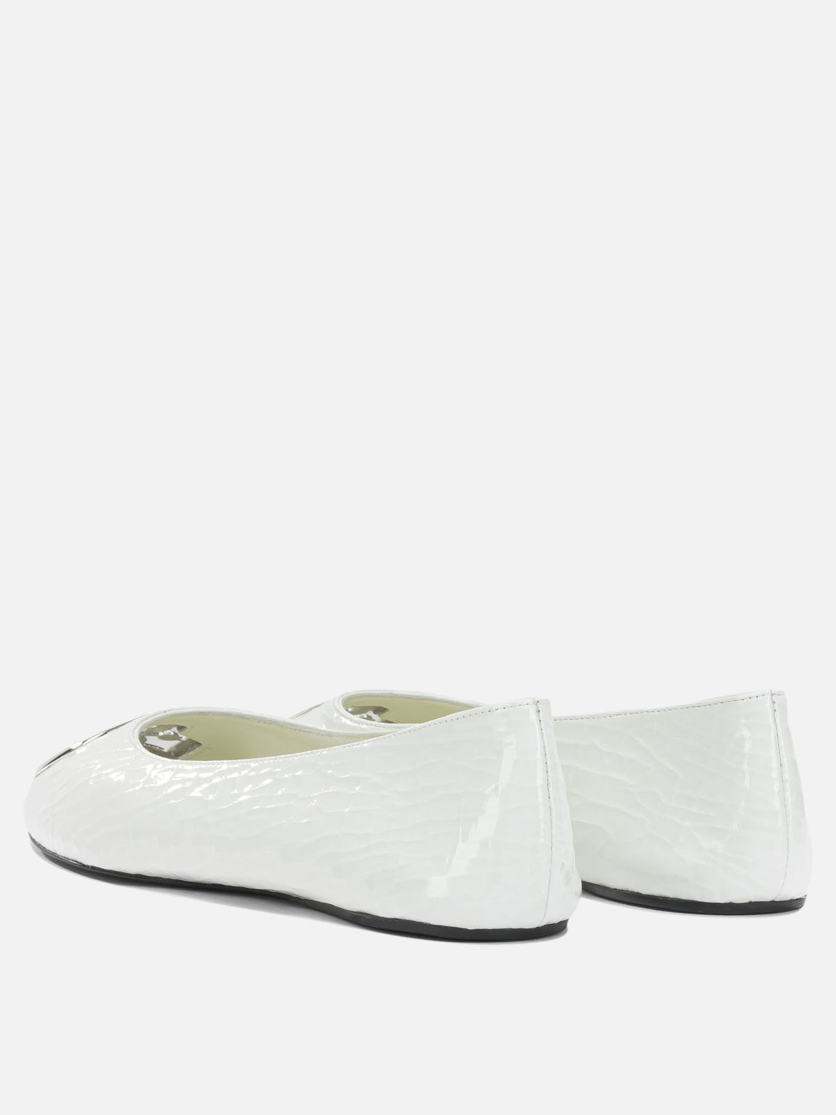 Tory Burch "Reva" Classic Ballet Flats White

