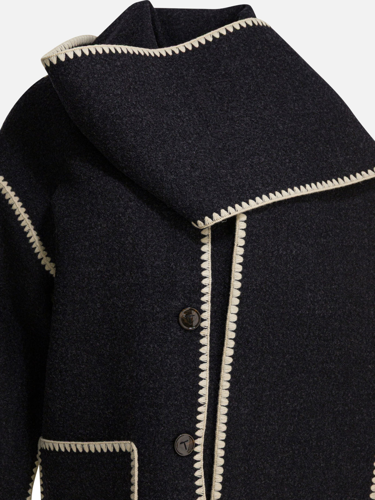 Toteme Coat with attached scarf Grey - VIETTI