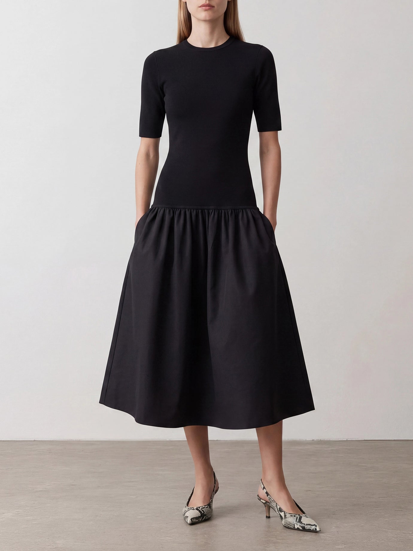 Midi dresses Solid colour  Black - Toteme Women | PDP | VIETTI Online Store | thumbnail_5