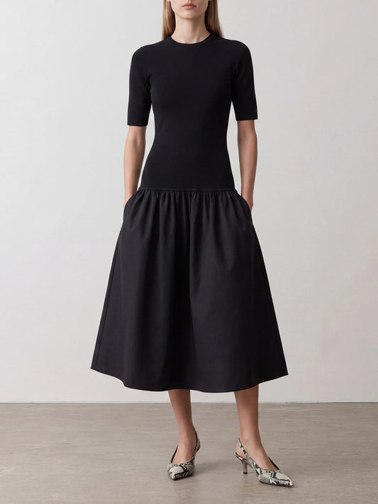 Midi dresses Solid colour  Black - Toteme Women | PDP | VIETTI Online Store | 2

