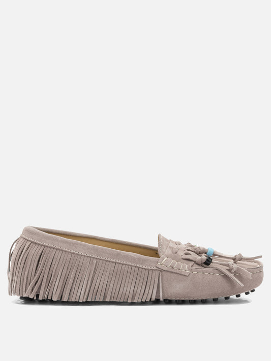 Loafers 100% suede - 100% rubber  Grey - Toujours Women | VIETTI Online Store 
