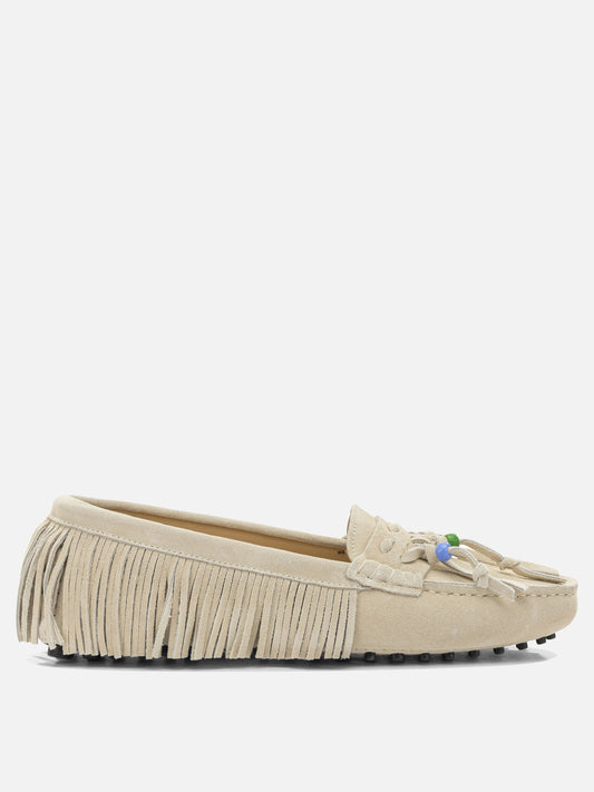 Loafers 100% suede - 100% rubber  Beige - Toujours Women | VIETTI Online Store 
