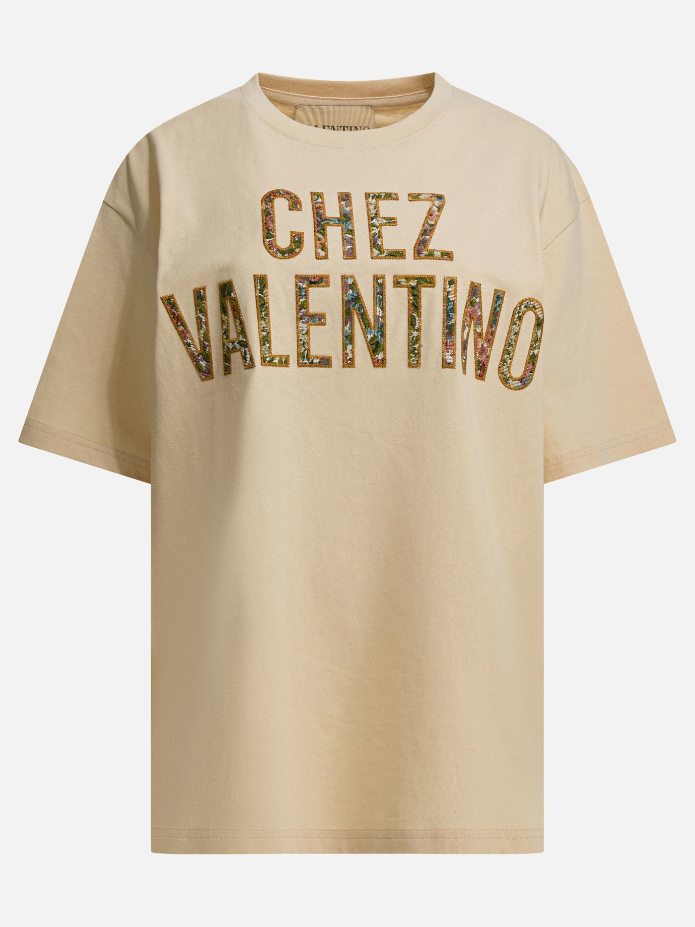 Crewneck t-shirts Logo  Beige - Valentino Women | PDP | VIETTI Online Store | Zoom-Modal

