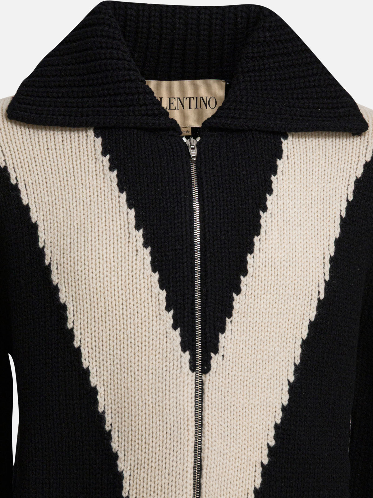Valentino Cardigan with inlaid V Black
