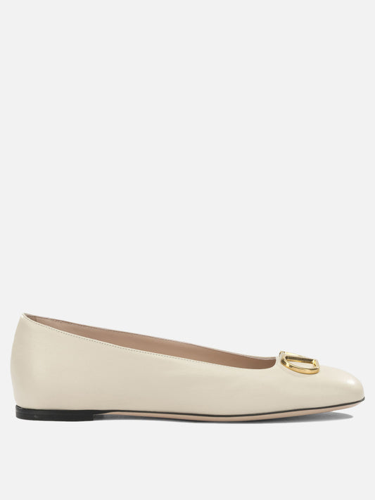 Classic ballet flats 100% lamb leather - 100% goat leather  White - Valentino Garavani Women | VIETTI Online Store 
