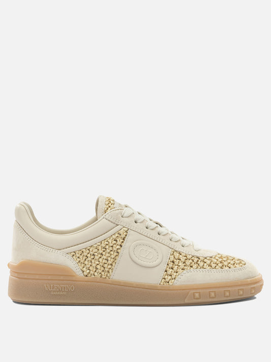 Low top sneakers 100% polyester - 100% calf leather  Beige - Valentino Garavani Women | PLP | VIETTI Online Store 
