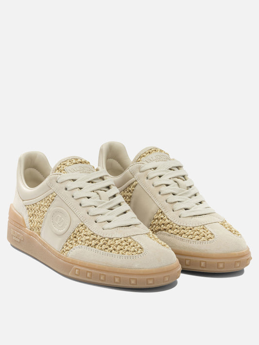 Low top sneakers 100% polyester - 100% calf leather  Beige - Valentino Garavani Women | PLP | VIETTI Online Store | 2
