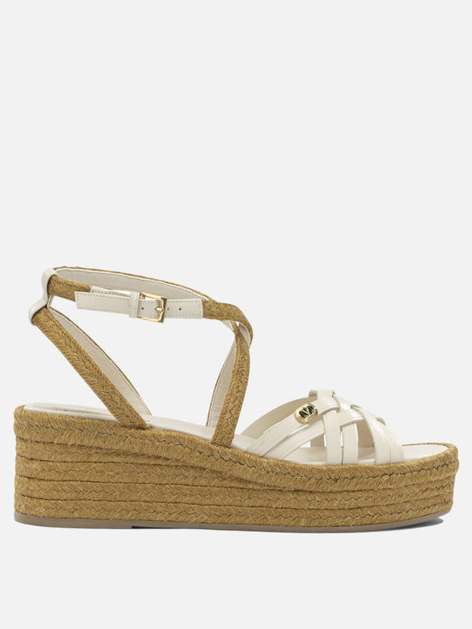 Heeled sandals 100% jute - 100% calf leather  Beige - Valentino Garavani Women | PLP | VIETTI Online Store 
