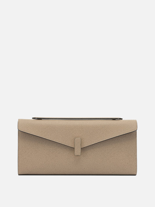 Valextra "Isis" clutch with shoulder strap Beige

