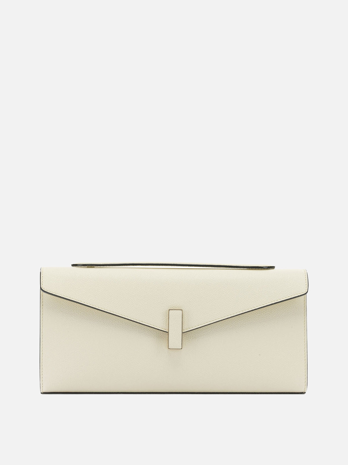 Valextra "Isis" clutch with shoulder strap White