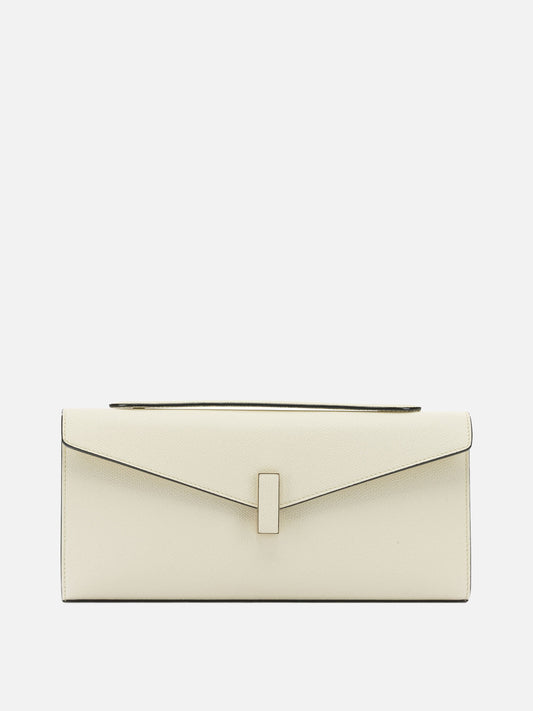Valextra "Isis" clutch with shoulder strap White

