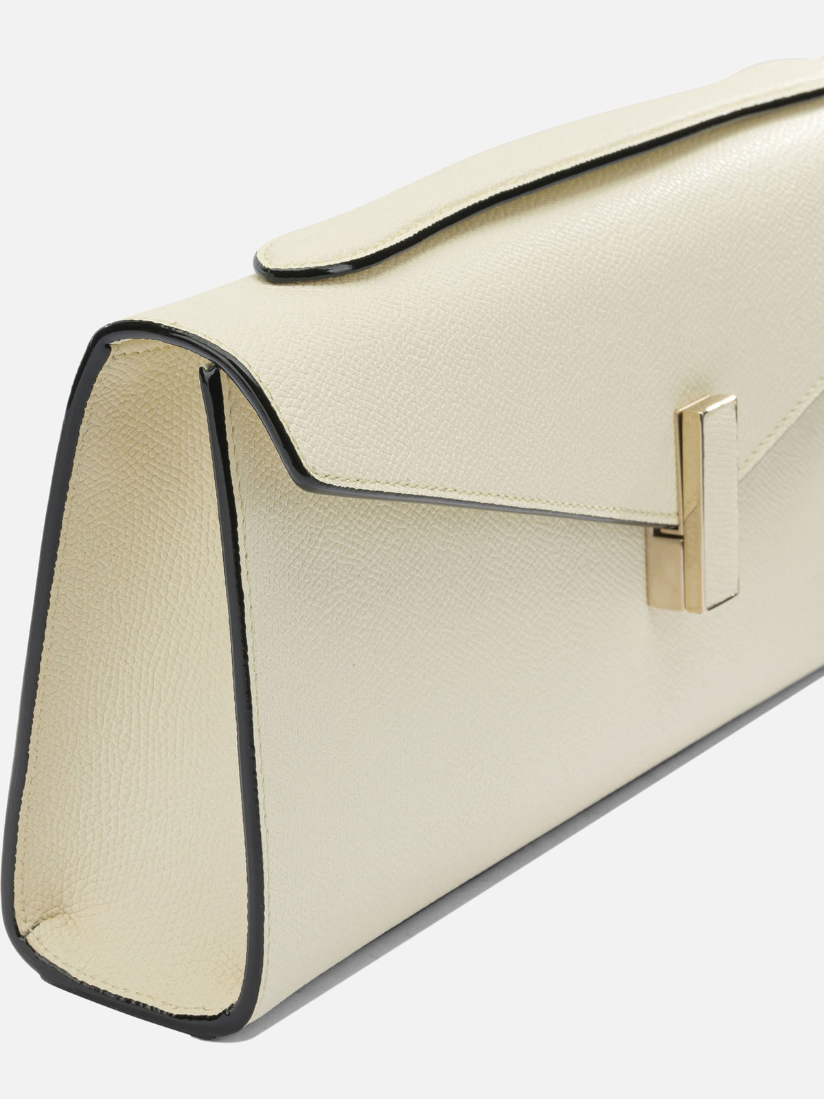 Valextra "Isis" clutch with shoulder strap White