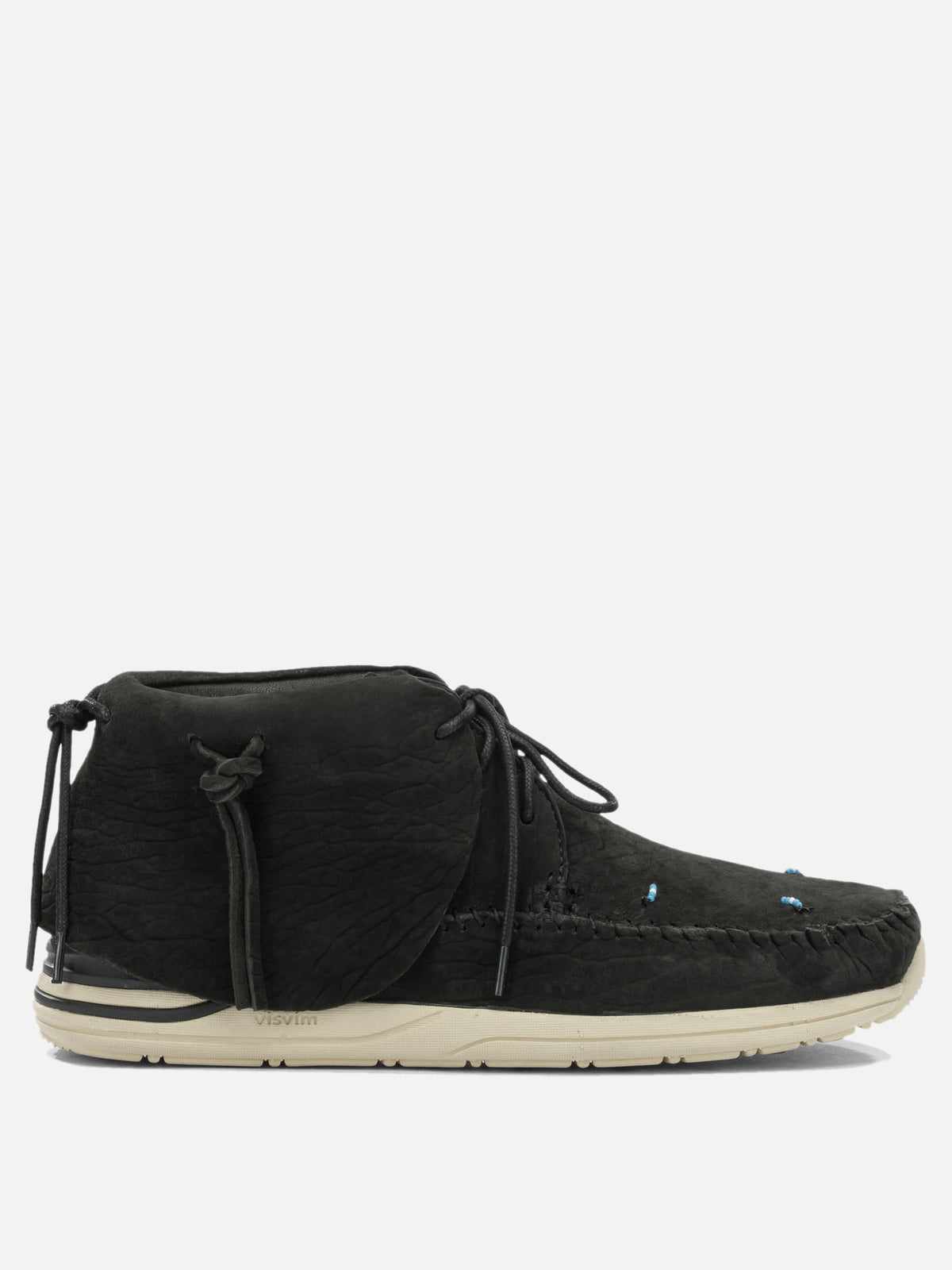 Visvim "Lhamo Folk" lace-up boots. Black