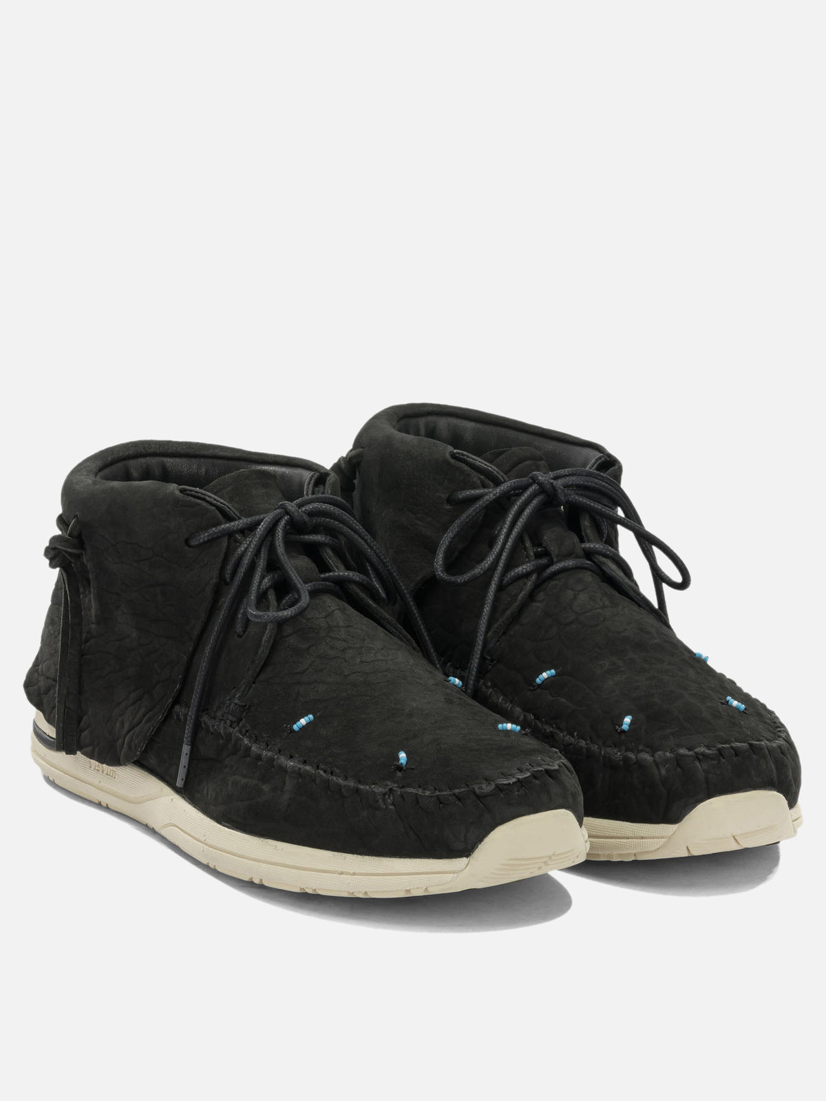 Visvim "Lhamo Folk" lace-up boots. Black