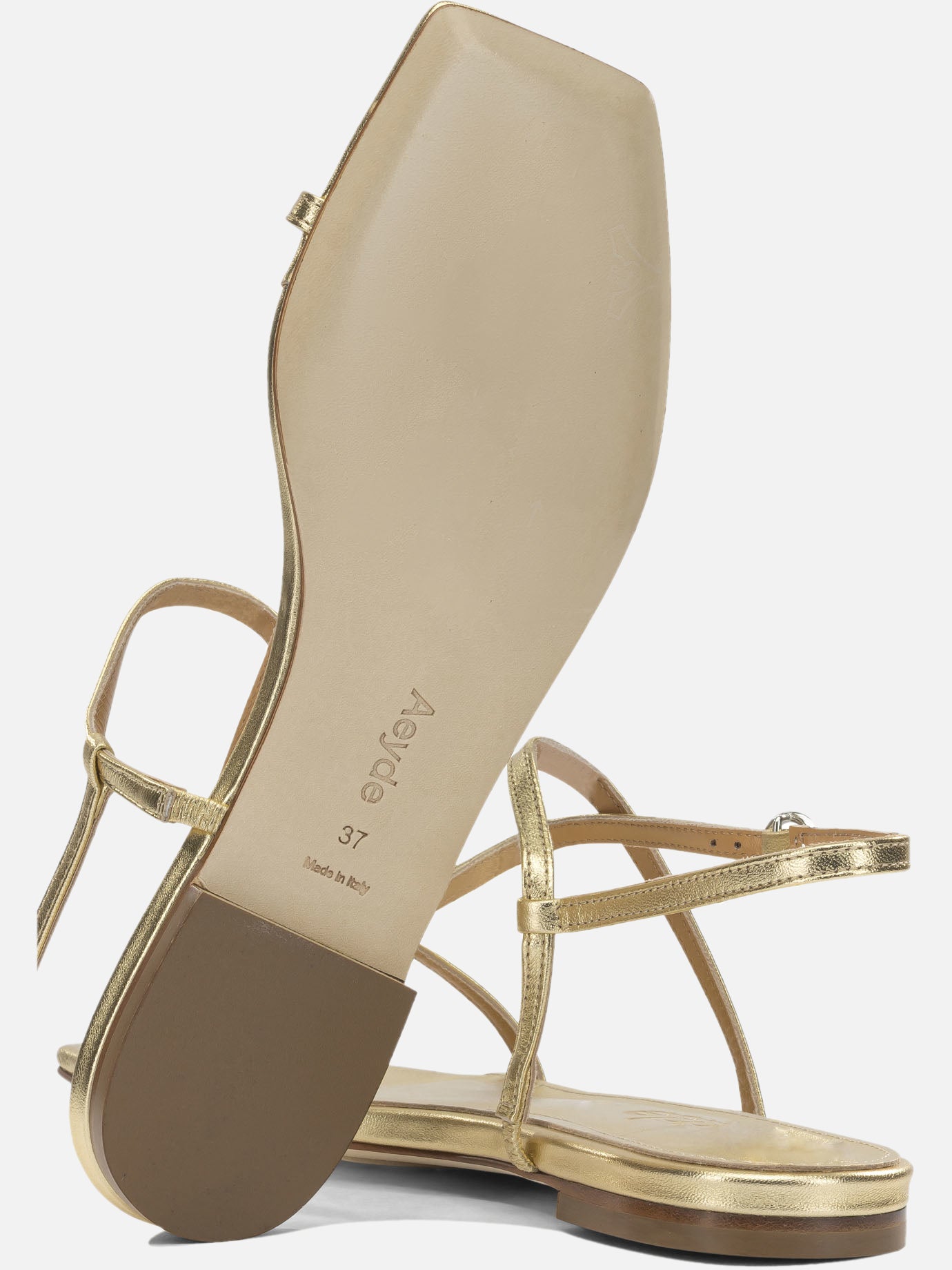 Flat sandals 100% nappa leather - 100% leather  Gold - Aeyde Women | PDP | VIETTI Online Store | Zoom-Modal_5
