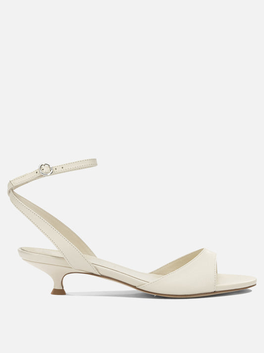 Heeled sandals 100% nappa leather - 100% cow leather  White - Aeyde Women | PDP | VIETTI Online Store 
